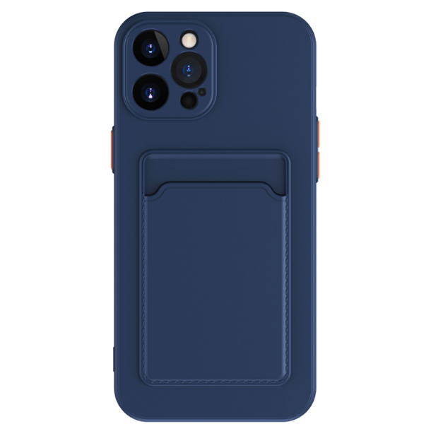 Skin Feel Card Slot Contrast Colour Button TPU Phone Case - For iPhone 15 Pro Max - mosaccessories